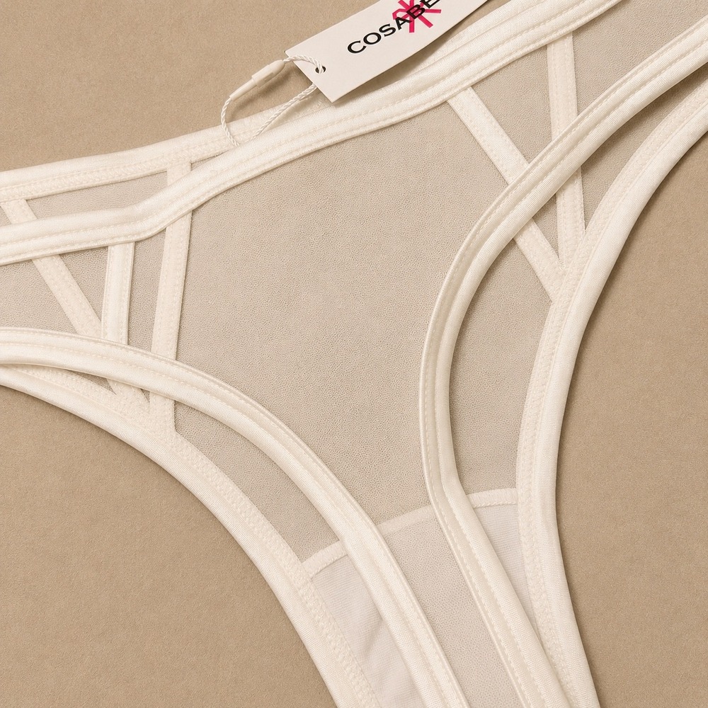 COSABELLA Thong White Sheer Mesh Strappy Panty - S/M / NWT - Picture 4 of 7